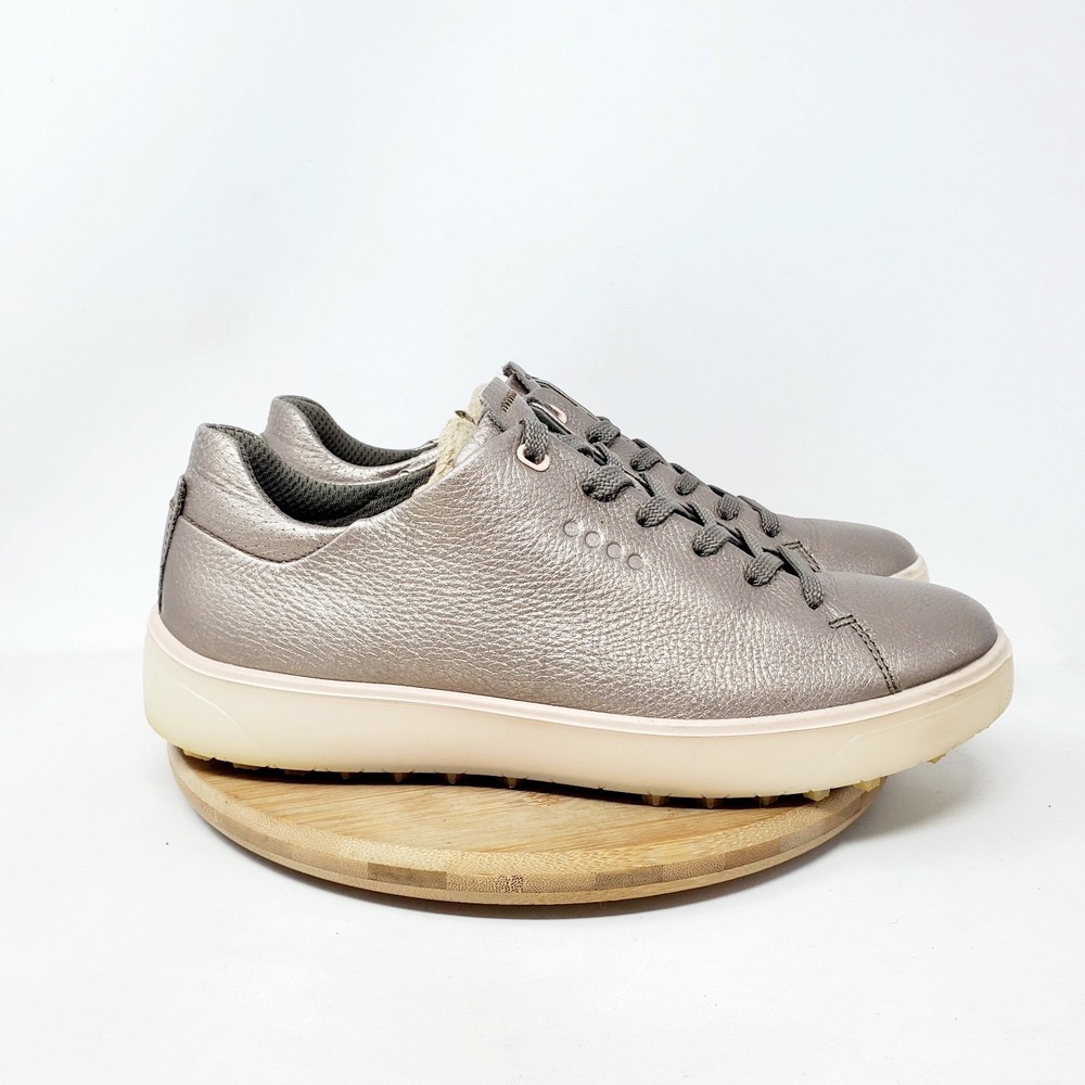 Ecco Golf Shoes Womens 39 Tray Hybrid Hydromax Leather Metallic Comfort Sneakers